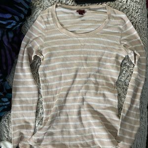 **NEVER WORN** target merona long sleeve salmon stripe t shirt size medium
